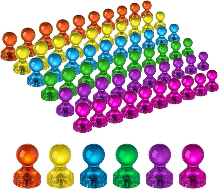 60PCS สีสัน แข็งแรง แม็กเนต Thumbtacks แม็กเนตกระดานสีขาว สําหรับการสอนในห้องเรียน