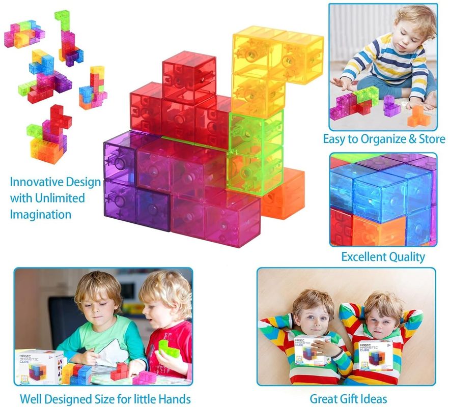 3D มักเนตรูบิกคิวบิค มักเนตปริศนาคิวบิค ชุดของ 7 รูปแบบหลายสําหรับเด็ก