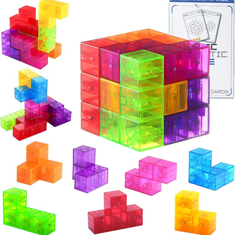 3D มักเนตรูบิกคิวบิค มักเนตปริศนาคิวบิค ชุดของ 7 รูปแบบหลายสําหรับเด็ก