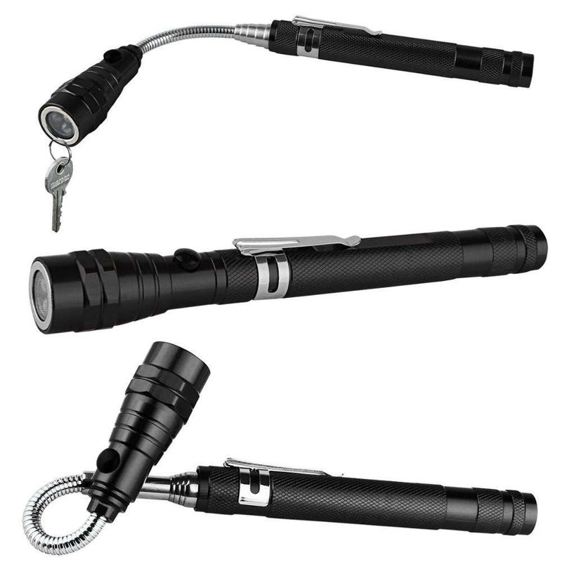 3 LED การตรวจสอบยืดหยุ่น Telescoping เครื่องมือการเก็บแม่เหล็กหลายสี