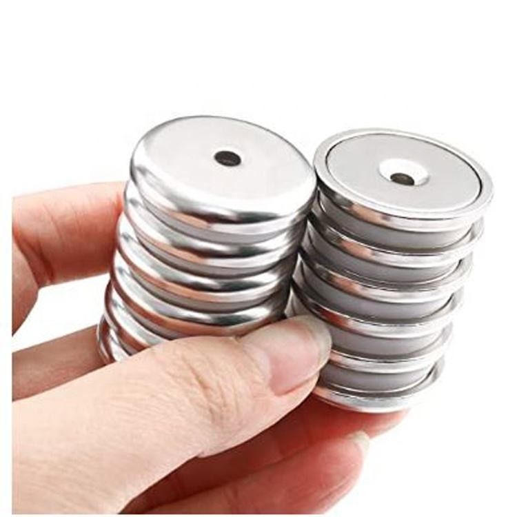 กลมฐานถ้วย Neodymium หม้อแม่เหล็กกับแรงงานหนัก CounterSunk หลุมและสกรูเหล็กไม่ржаมี