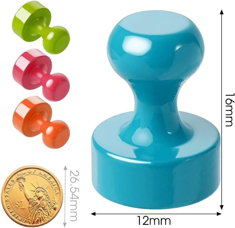 16pcs มัลติคอลเลอร์แม่เหล็ก Thumbtacks โลหะตู้เย็นแม่เหล็กสําหรับห้องเรียนห้องครัวสํานักงาน
