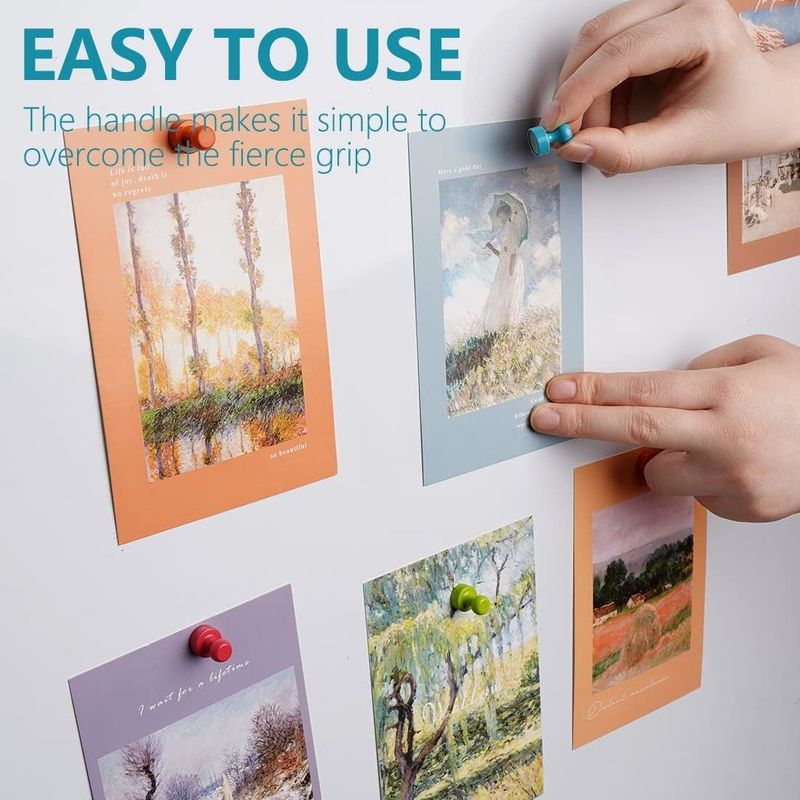 16pcs มัลติคอลเลอร์แม่เหล็ก Thumbtacks โลหะตู้เย็นแม่เหล็กสําหรับห้องเรียนห้องครัวสํานักงาน