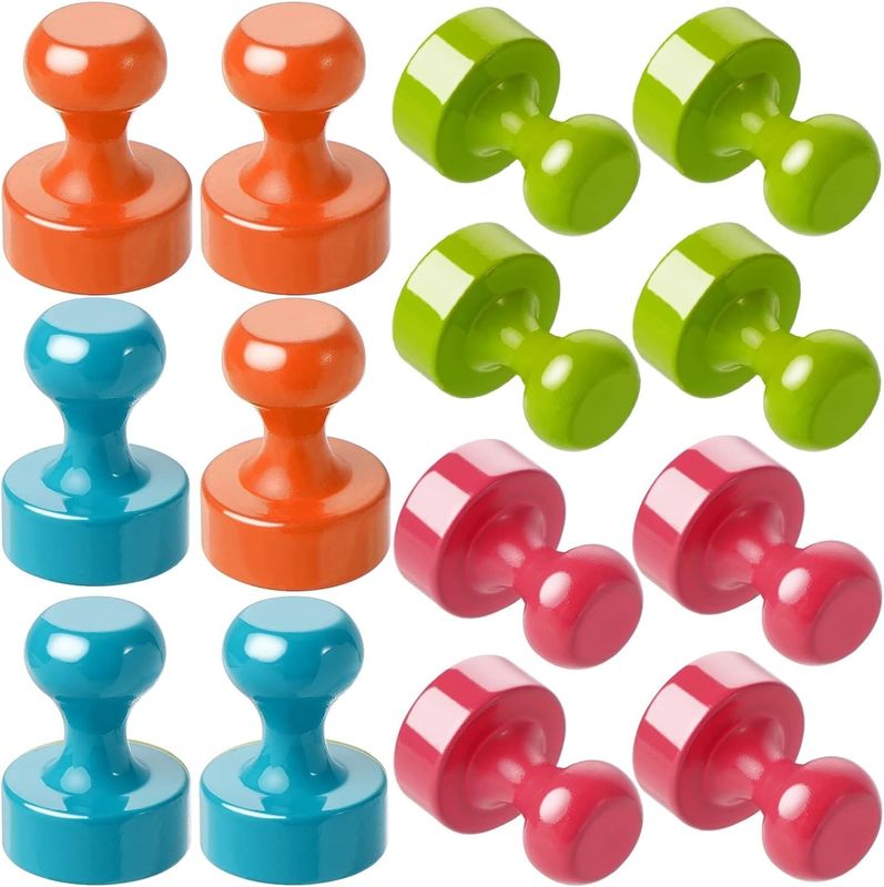 16pcs มัลติคอลเลอร์แม่เหล็ก Thumbtacks โลหะตู้เย็นแม่เหล็กสําหรับห้องเรียนห้องครัวสํานักงาน