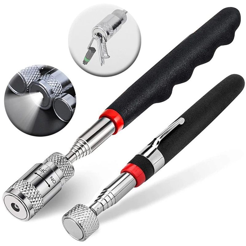 JIS มาตรฐานแม่เหล็ก Telescopic เครื่องมือรับด้วยแสง LED ปรับสําหรับการรับสกรูลูกเล็บ bolt