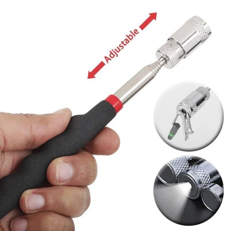 JIS มาตรฐานแม่เหล็ก Telescopic เครื่องมือรับด้วยแสง LED ปรับสําหรับการรับสกรูลูกเล็บ bolt