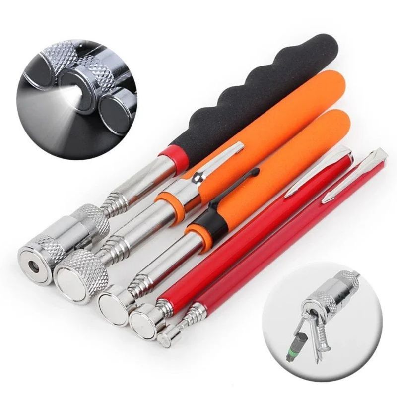 JIS มาตรฐานแม่เหล็ก Telescopic เครื่องมือรับด้วยแสง LED ปรับสําหรับการรับสกรูลูกเล็บ bolt