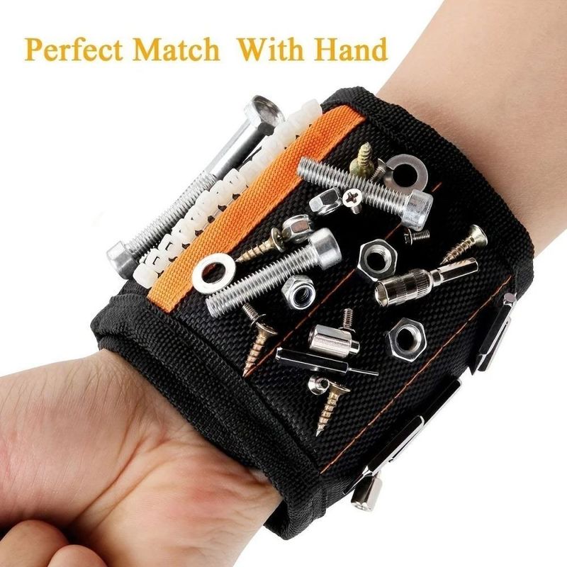 สายข้อมือแม่เหล็กด้วยสายนิ้วเท้า แม็กเนตแข็งแรงถือเล็บเจาะ Bit แมลงเก็บ