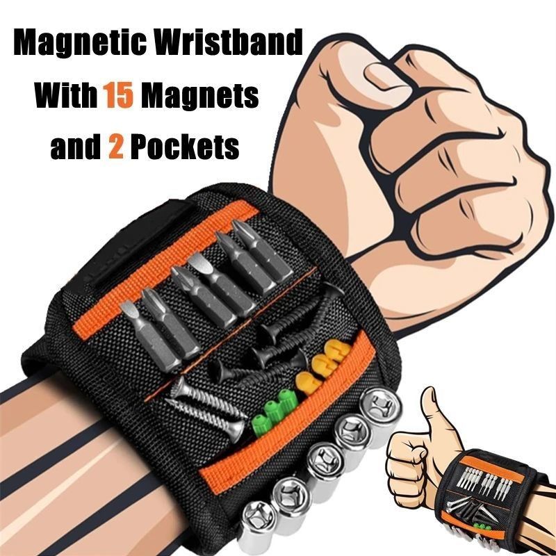 แม็กเนต แขนข้อมือ แขนเครื่องมือ แขนเหล็กแรงสําหรับการถือสกรู เล็บเจาะ DIY
