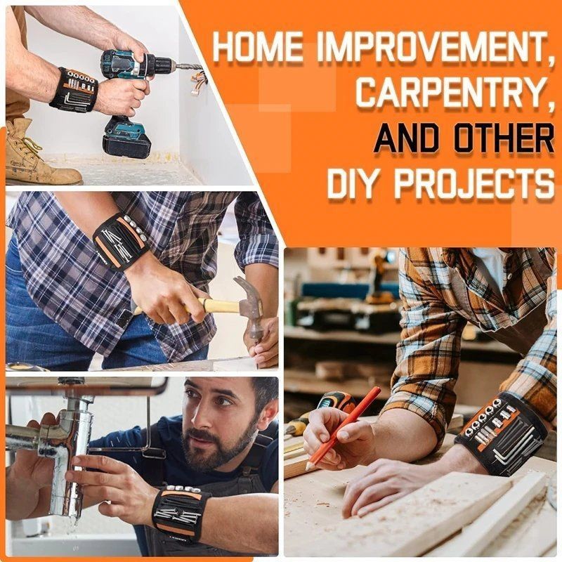 แม็กเนต แขนข้อมือ แขนเครื่องมือ แขนเหล็กแรงสําหรับการถือสกรู เล็บเจาะ DIY