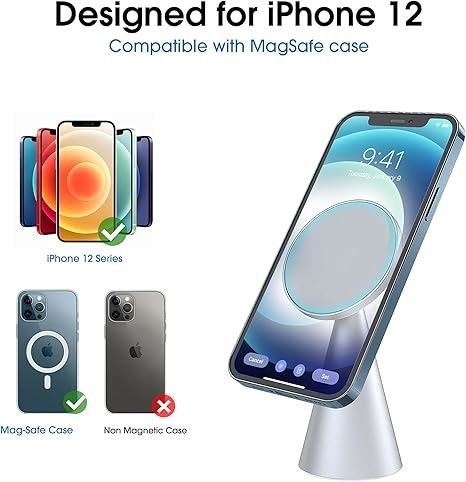 ฐานโทรศัพท์แม่เหล็ก เหมาะกับ iPhone 13& iPhone 12, Mini, Pro และ Pro Max, ตัวถืออลูมิเนียมปรับได้